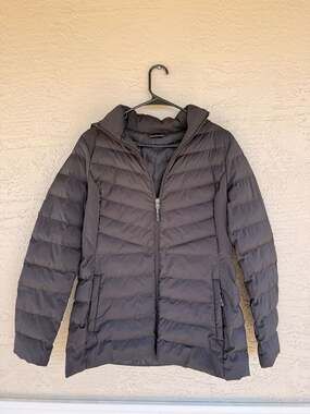 32 Degrees Heat Women's Hooded Puffer Jacket, Black, Size Medium